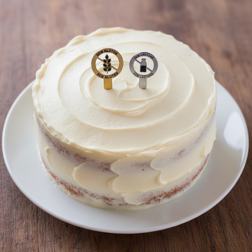 Kit 4 Plaquinhas Acrílicas Sem Glúten e Sem Lactose