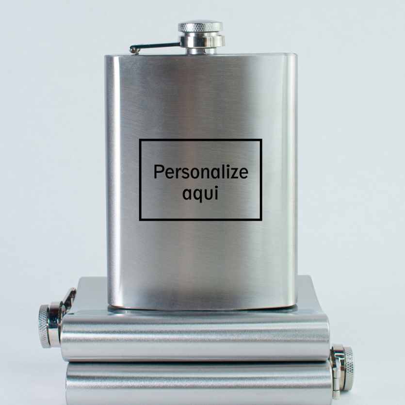 Cantil Metálico 230ml Personalizado – Inox Portátil para Bebidas