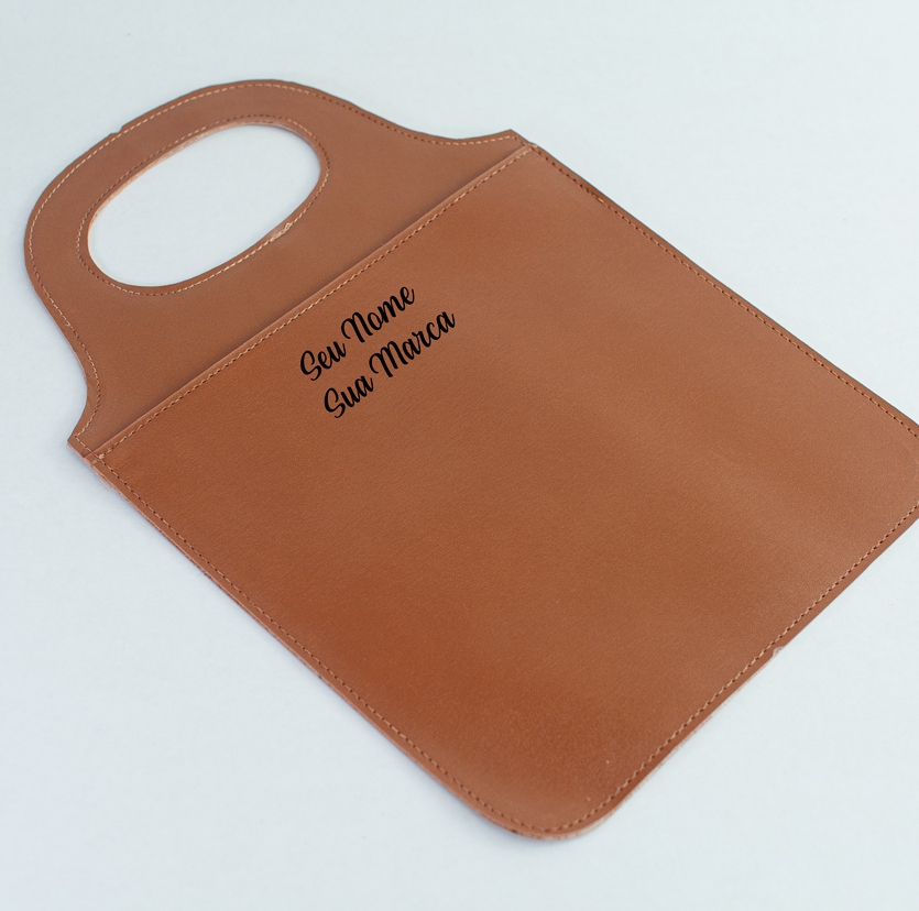 Lixeira para Carro Personalizada – Couro Sintético Marrom